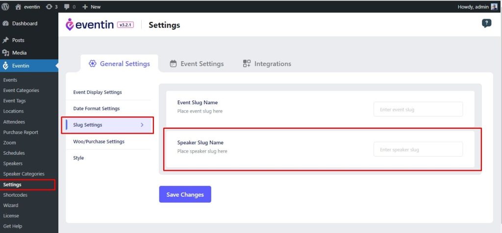 speaker-slug-settings-dashboard