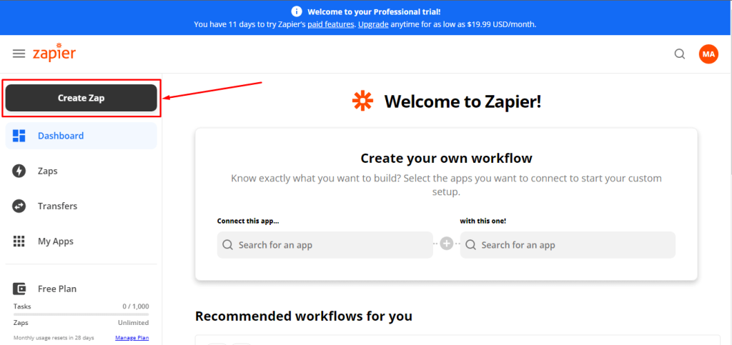 WPCafe Zapier CreatApp