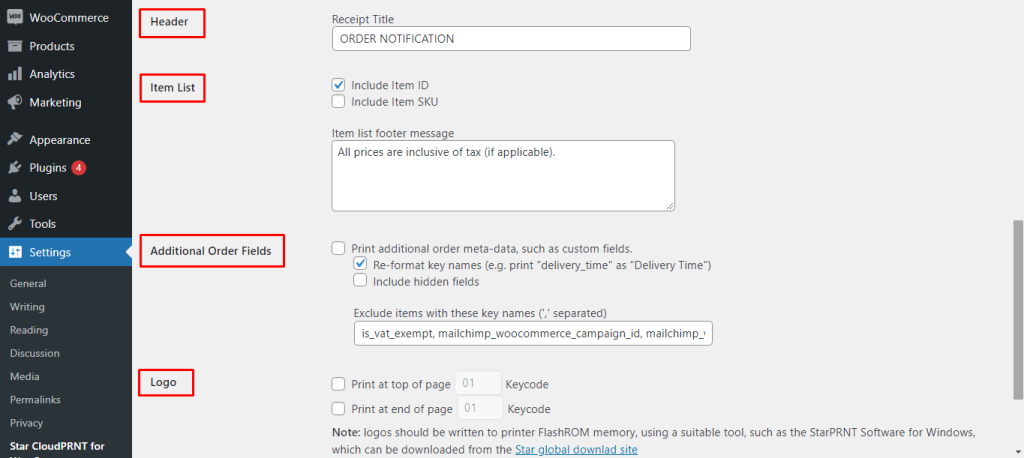 Star CloudPRNT for WooCommerce Settings-2