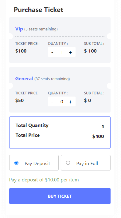 Deposit for Fixed/Percentage amount