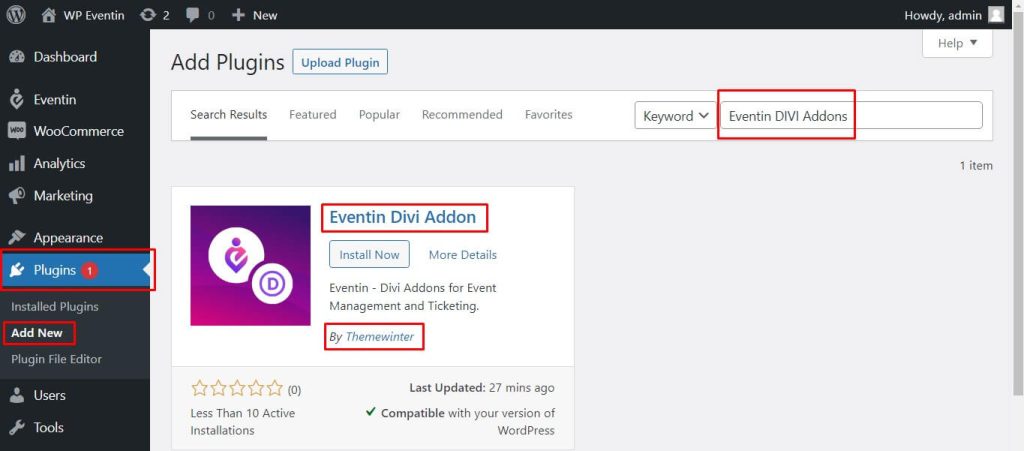 Eventin Divi Addons