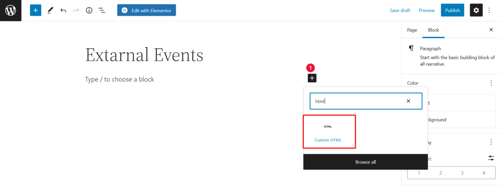 Eventin webhook html block