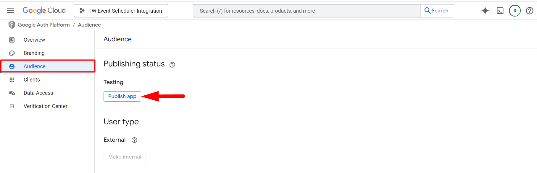 Publish OAuth app for Eventin event creation integration