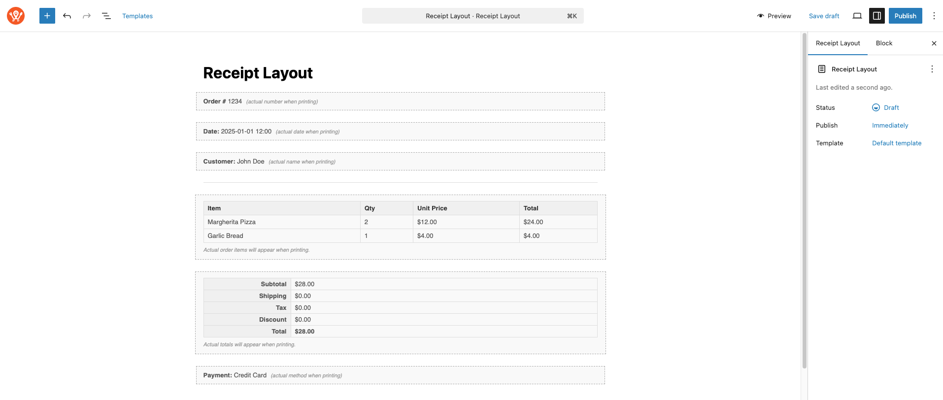wpcafe-recipt-layout-custom-premader-template