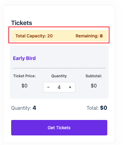 Frontend ticket view