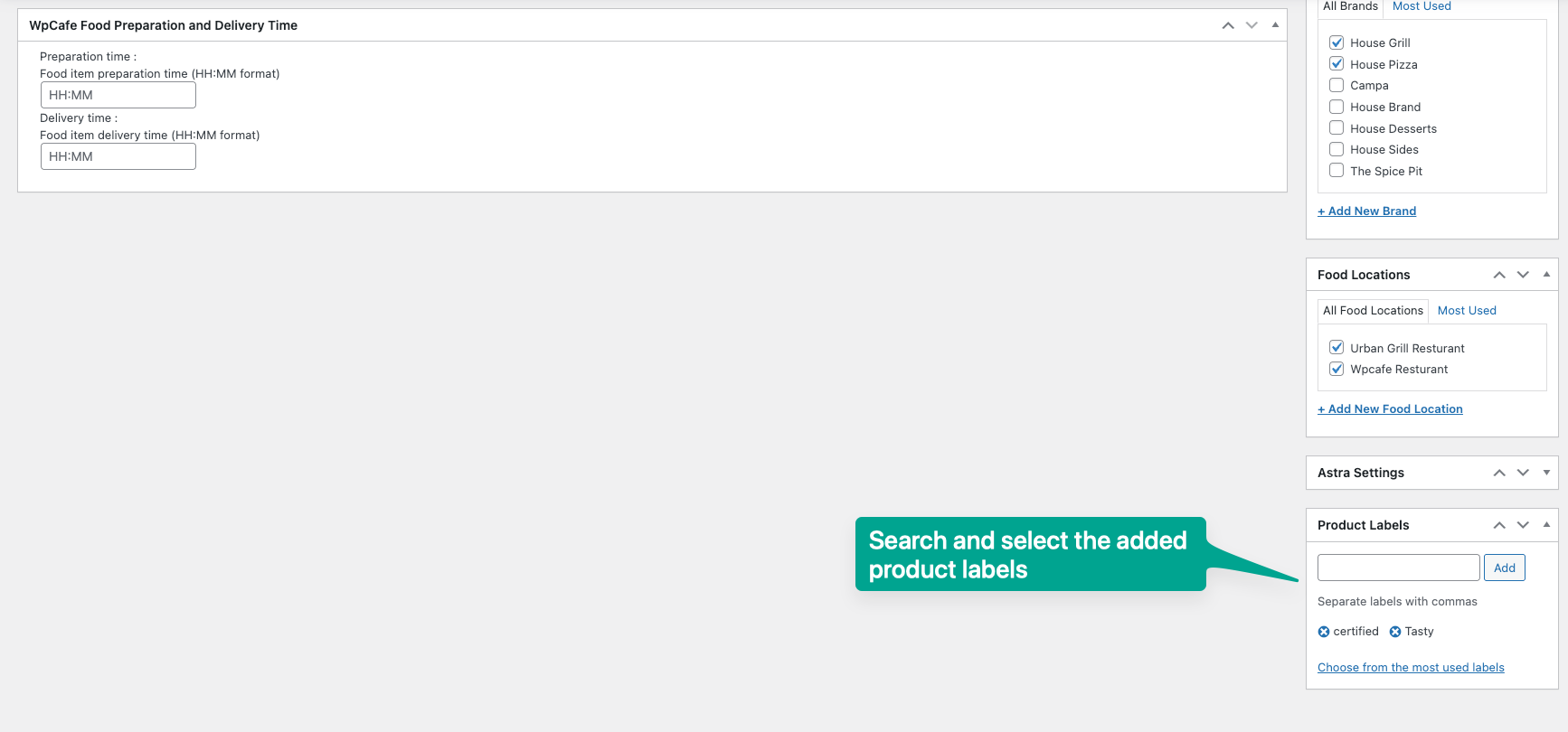 Assign Labels to a Product