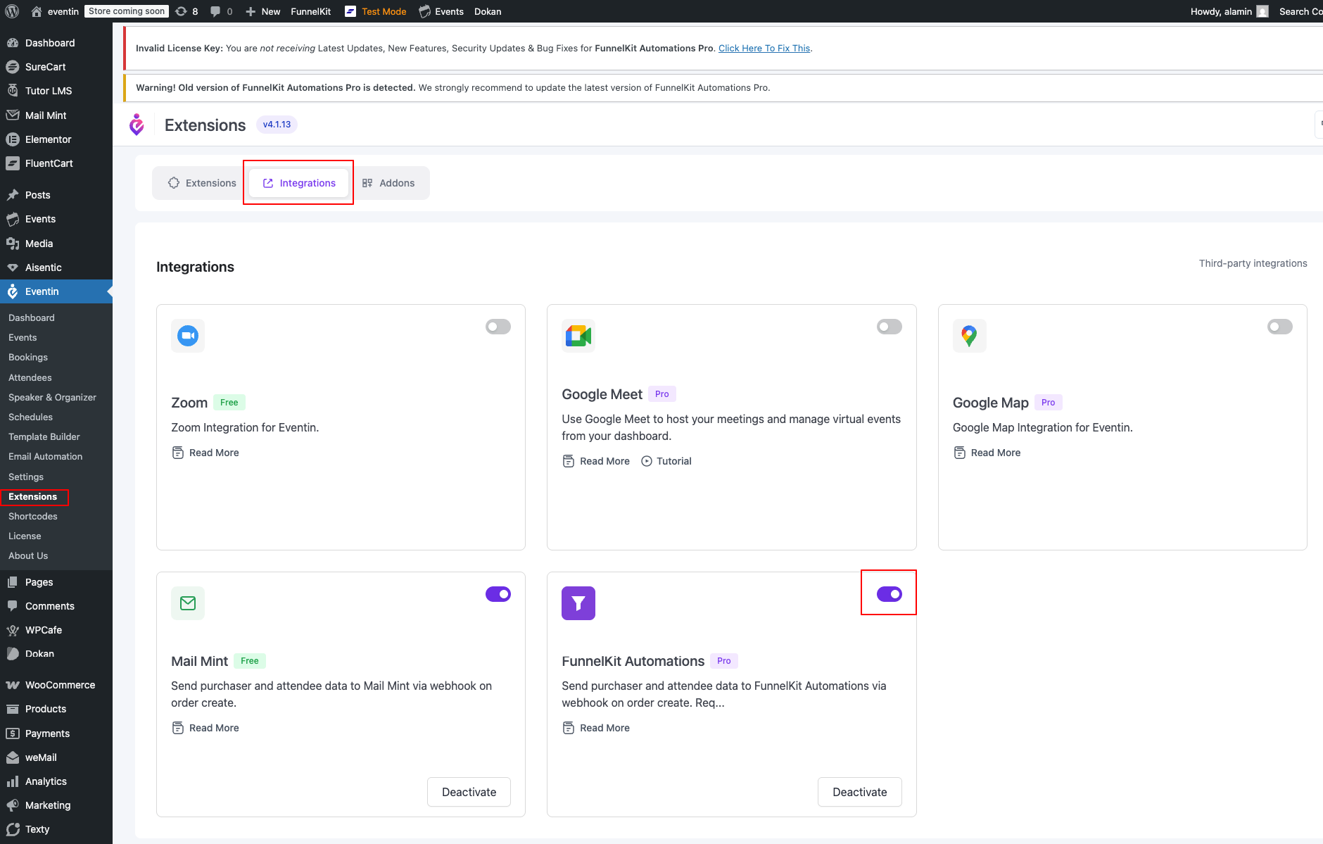 Eventin Extension page